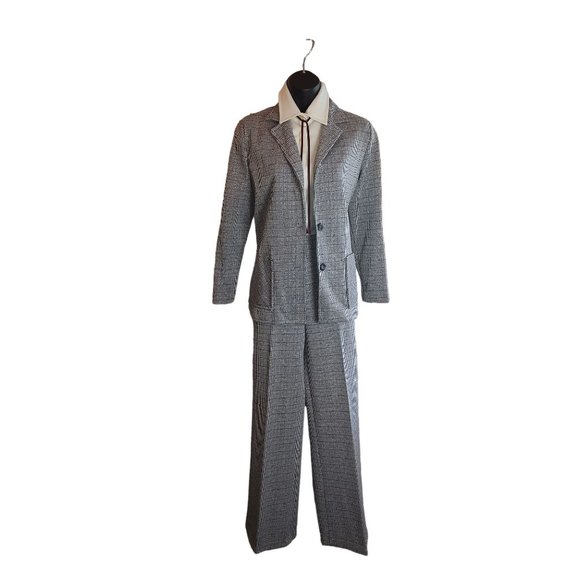 70's Vintage 3PC Red, Black, White & Grey Plaid Polyester Suit  Montgomery Ward - Picture 13 of 13